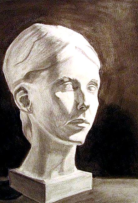 Sculpture Study, charcoal