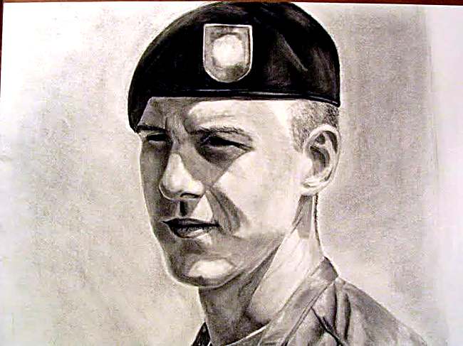 Portrait of a Soldier, charcoal