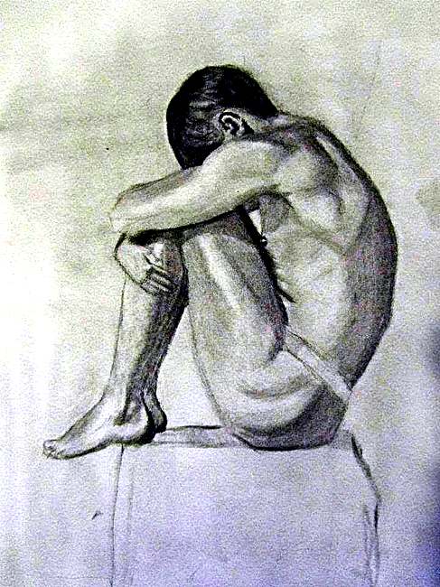 Figure Study V, charcoal on paper