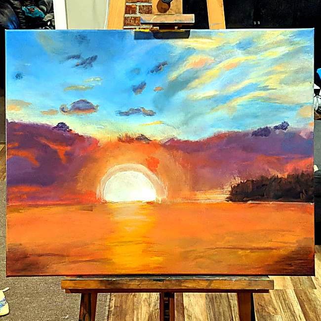 Florida Keys Sunset, acrylic on canvas