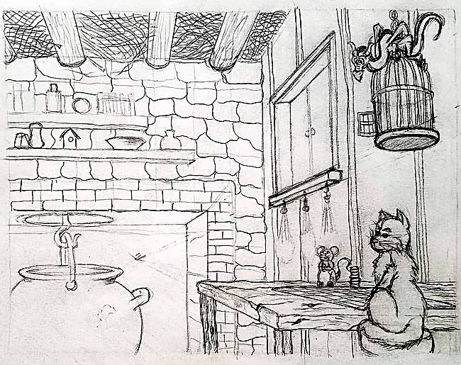 The Witch's House, pencil